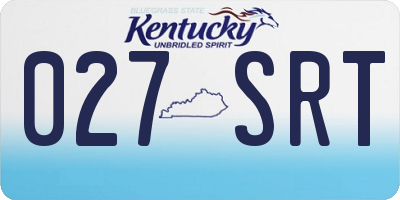 KY license plate 027SRT