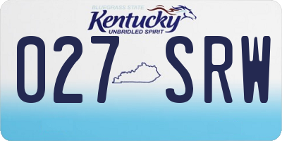 KY license plate 027SRW