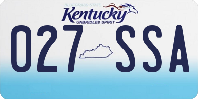 KY license plate 027SSA