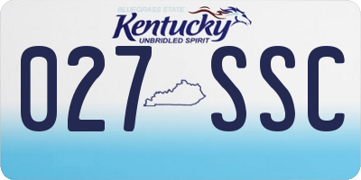 KY license plate 027SSC