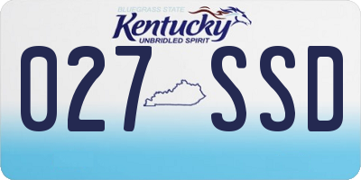 KY license plate 027SSD