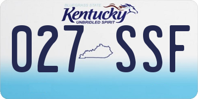 KY license plate 027SSF