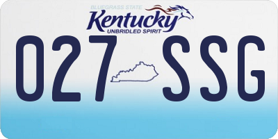 KY license plate 027SSG
