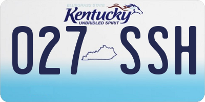KY license plate 027SSH