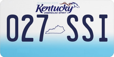 KY license plate 027SSI