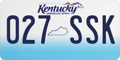 KY license plate 027SSK