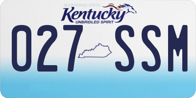 KY license plate 027SSM