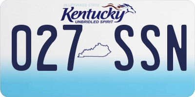 KY license plate 027SSN