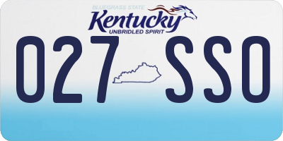 KY license plate 027SSO