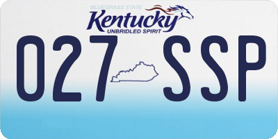 KY license plate 027SSP