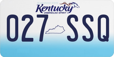 KY license plate 027SSQ