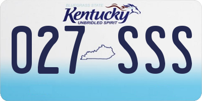 KY license plate 027SSS