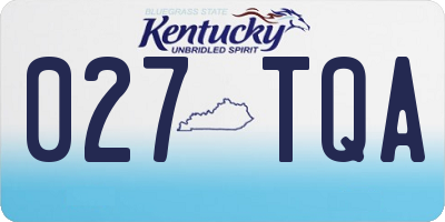 KY license plate 027TQA