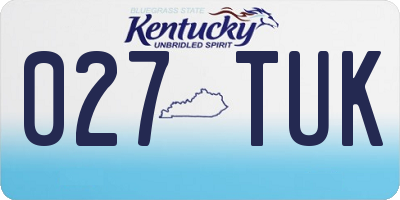 KY license plate 027TUK