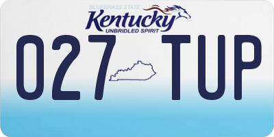 KY license plate 027TUP