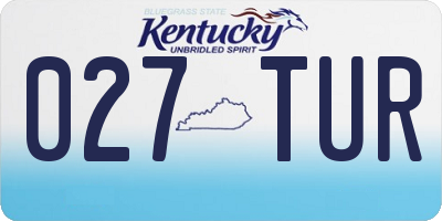 KY license plate 027TUR