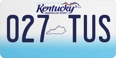 KY license plate 027TUS