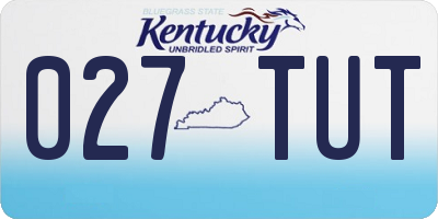 KY license plate 027TUT