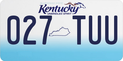 KY license plate 027TUU