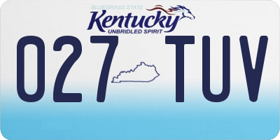 KY license plate 027TUV