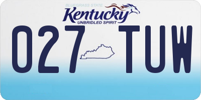 KY license plate 027TUW