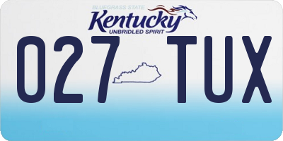 KY license plate 027TUX