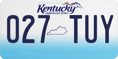 KY license plate 027TUY