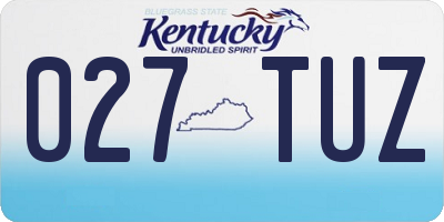 KY license plate 027TUZ
