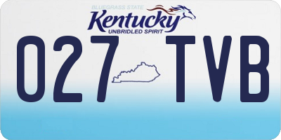KY license plate 027TVB