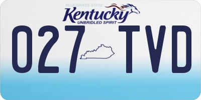 KY license plate 027TVD