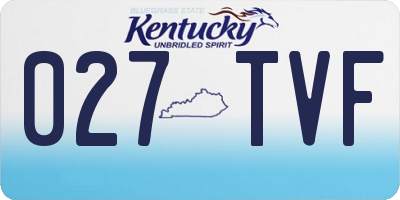 KY license plate 027TVF