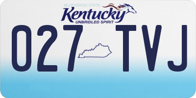 KY license plate 027TVJ