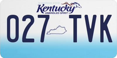 KY license plate 027TVK