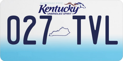 KY license plate 027TVL