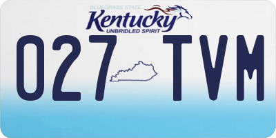 KY license plate 027TVM
