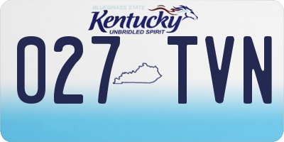 KY license plate 027TVN