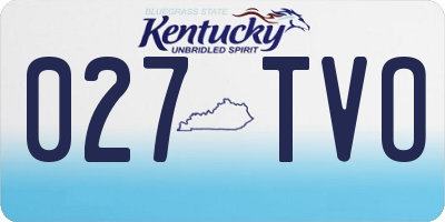 KY license plate 027TVO