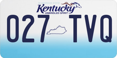 KY license plate 027TVQ