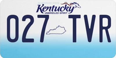 KY license plate 027TVR