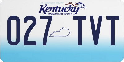 KY license plate 027TVT