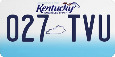 KY license plate 027TVU