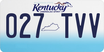 KY license plate 027TVV
