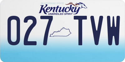 KY license plate 027TVW