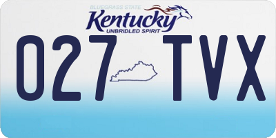 KY license plate 027TVX