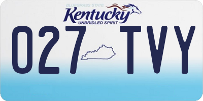 KY license plate 027TVY
