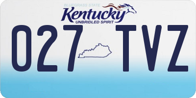 KY license plate 027TVZ