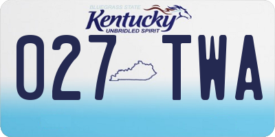 KY license plate 027TWA