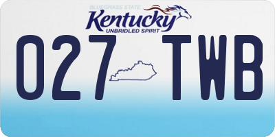 KY license plate 027TWB