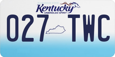 KY license plate 027TWC