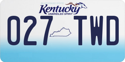 KY license plate 027TWD